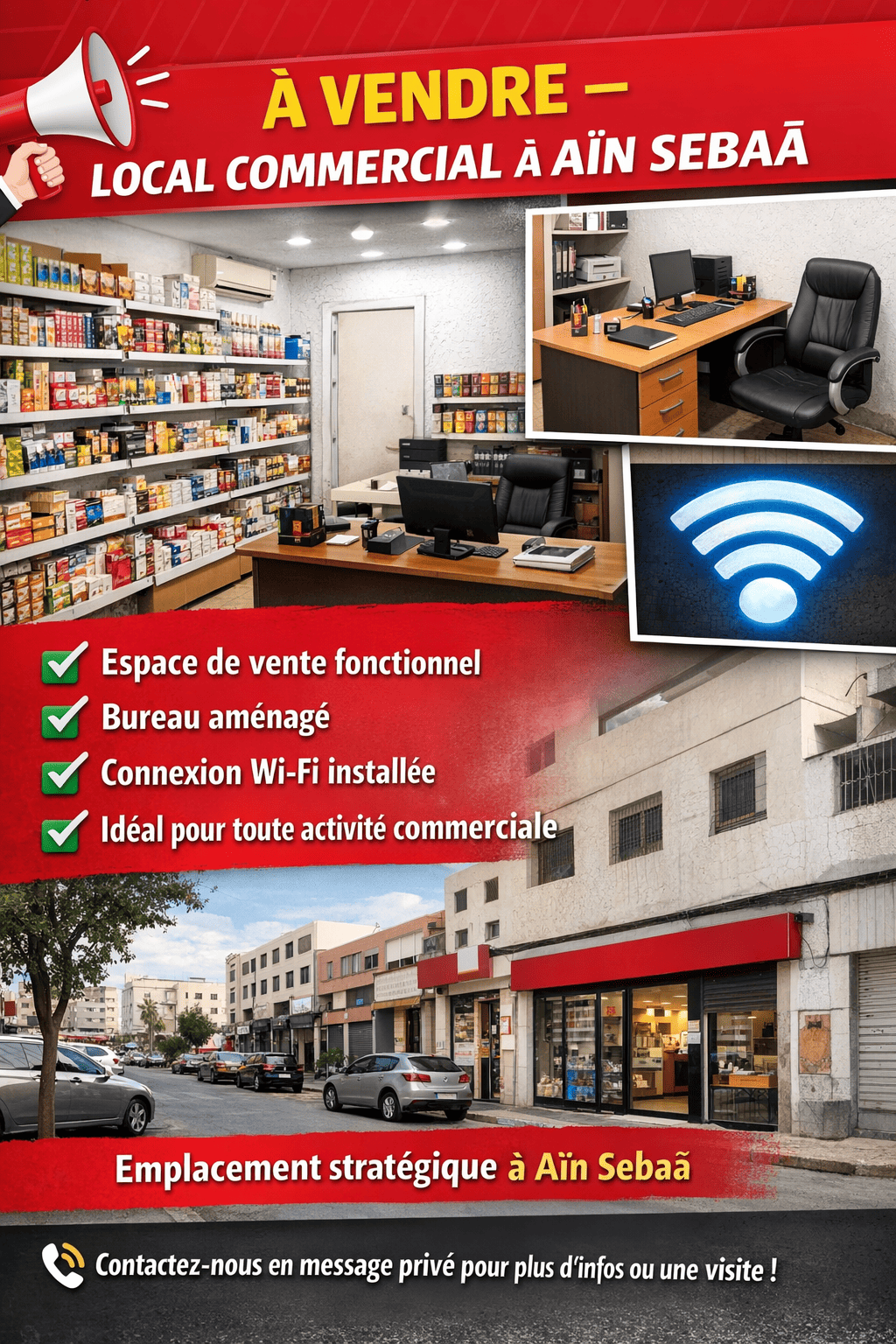 Local commercial à vendre Ain sebaa